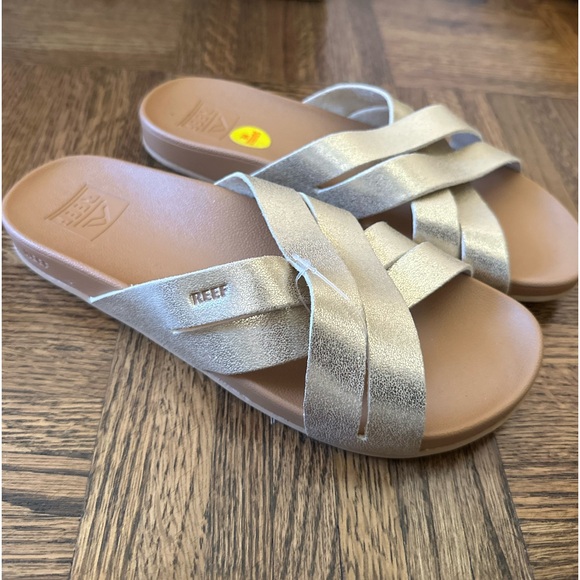 NWT Reef “Spring Bloom” cushioned women’s slide sandals, size 6, champagne - Picture 2 of 5